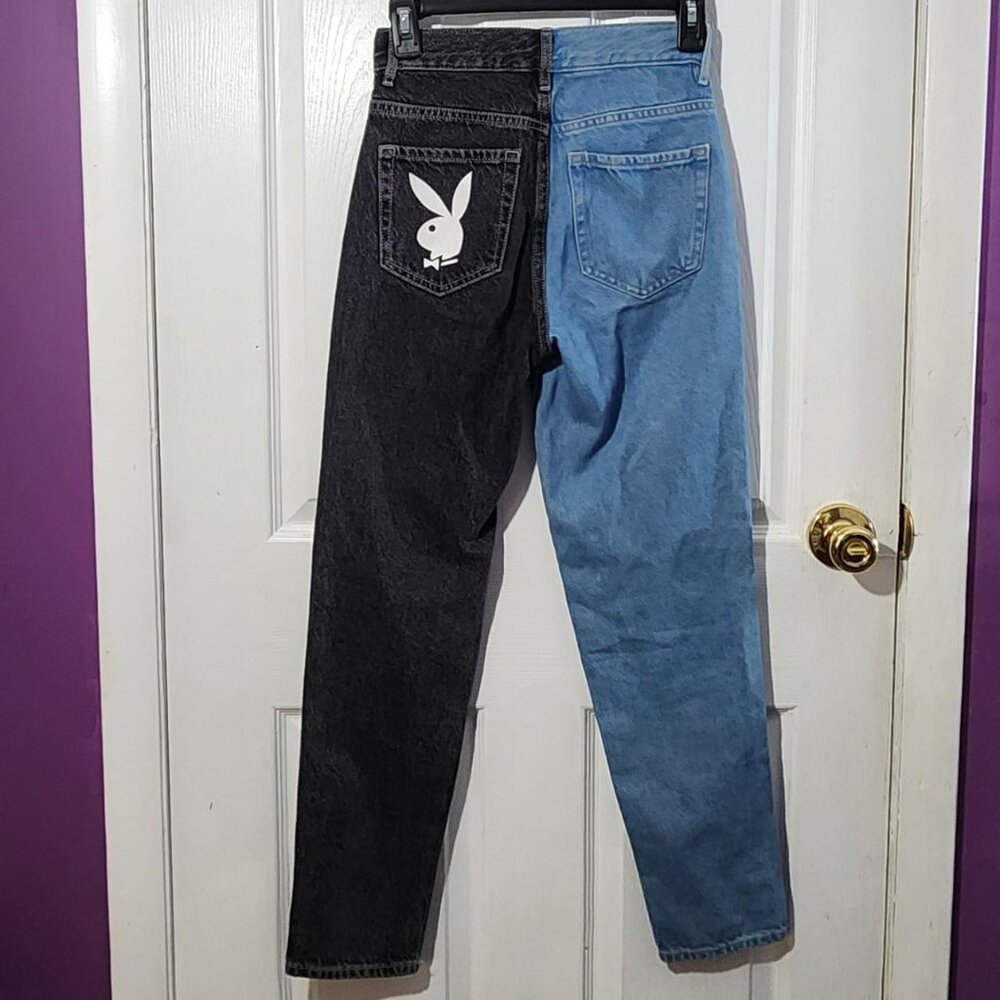 Playboy Bunny Split Colored High Waist Jeans